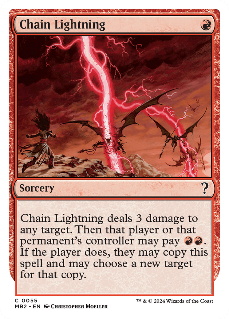 Chain Lightning (White Border) [Mystery Booster 2] | Dumpster Cat Games