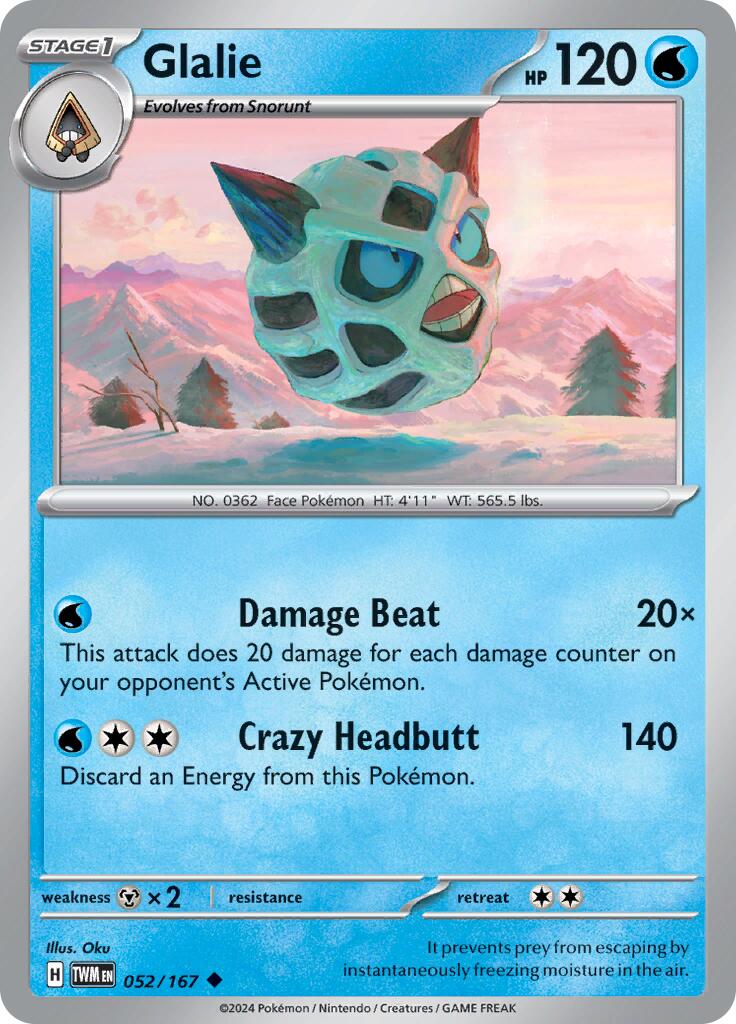 Glalie (052/167) [Scarlet & Violet: Twilight Masquerade] | Dumpster Cat Games