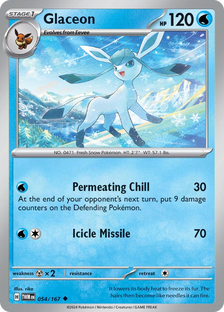 Glaceon (054/167) [Scarlet & Violet: Twilight Masquerade] | Dumpster Cat Games