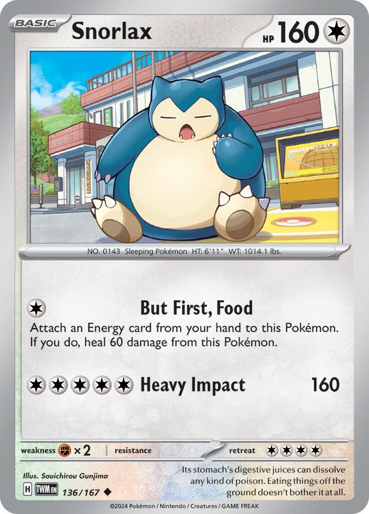 Snorlax (136/167) [Scarlet & Violet: Twilight Masquerade] | Dumpster Cat Games