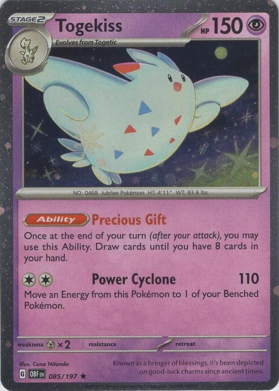 Togekiss (085/197) (Cosmos Holo) [Scarlet & Violet: Obsidian Flames] | Dumpster Cat Games