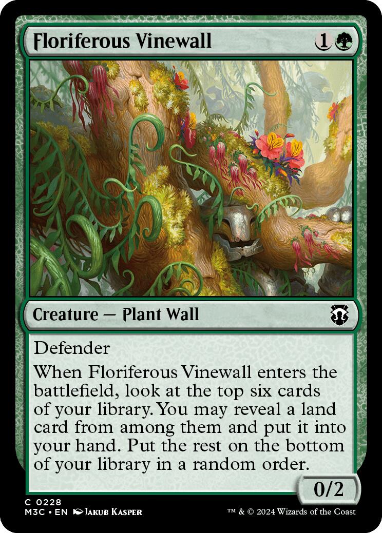 Floriferous Vinewall [Modern Horizons 3 Commander] | Dumpster Cat Games