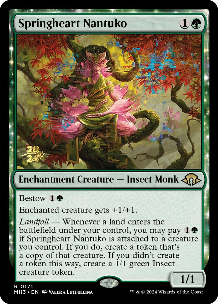 Springheart Nantuko [Modern Horizons 3 Prerelease Promos] | Dumpster Cat Games