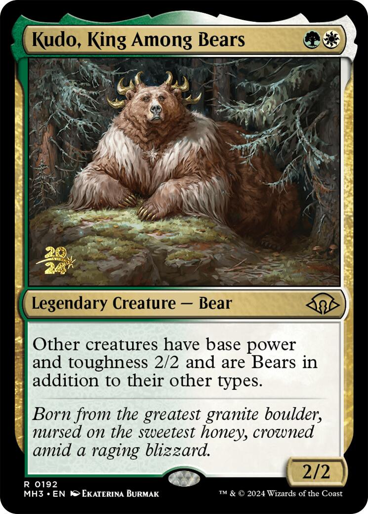 Kudo, King Among Bears [Modern Horizons 3 Prerelease Promos] | Dumpster Cat Games