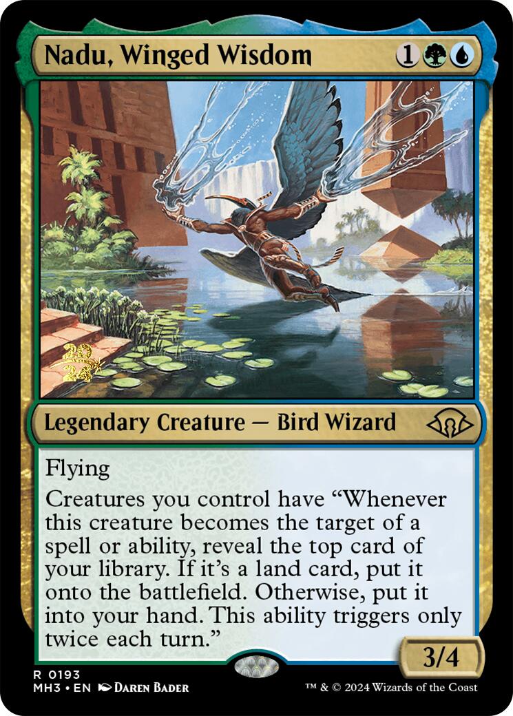 Nadu, Winged Wisdom [Modern Horizons 3 Prerelease Promos] | Dumpster Cat Games