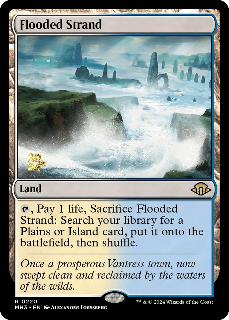 Flooded Strand [Modern Horizons 3 Prerelease Promos] | Dumpster Cat Games