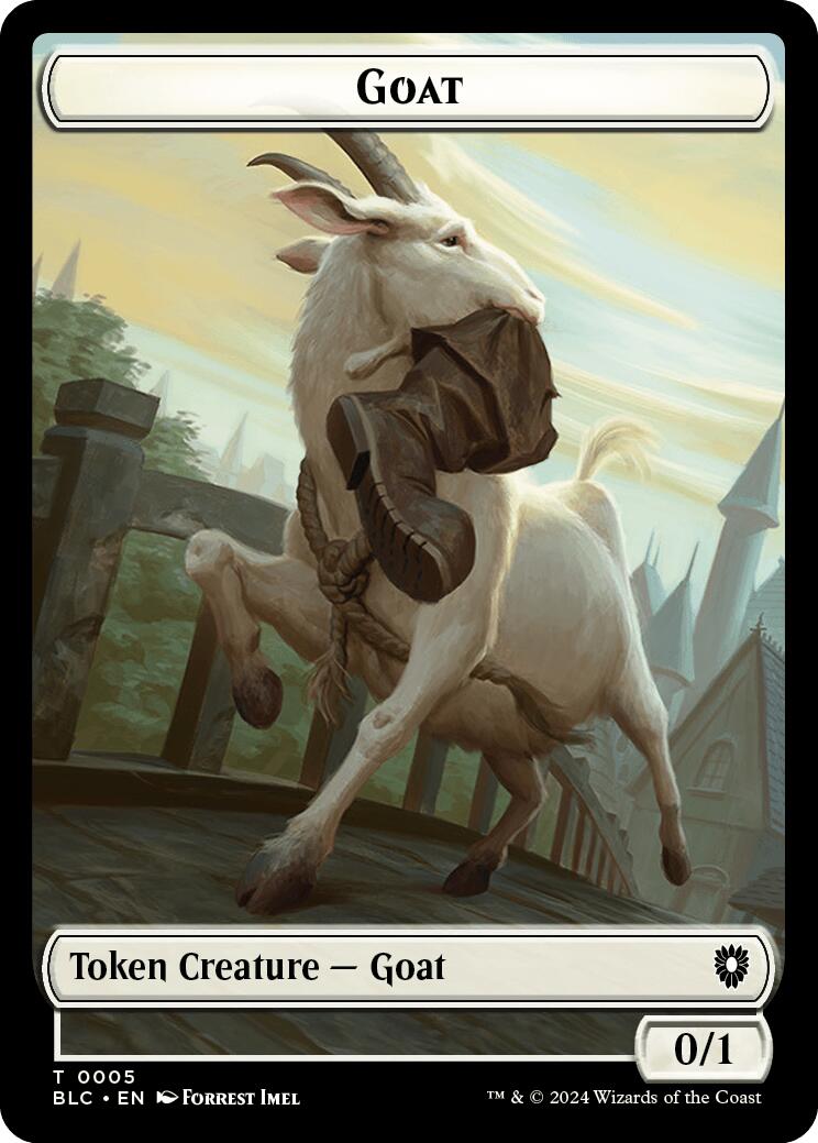 Goat // Wolf (032) Double-Sided Token [Bloomburrow Commander Tokens] | Dumpster Cat Games