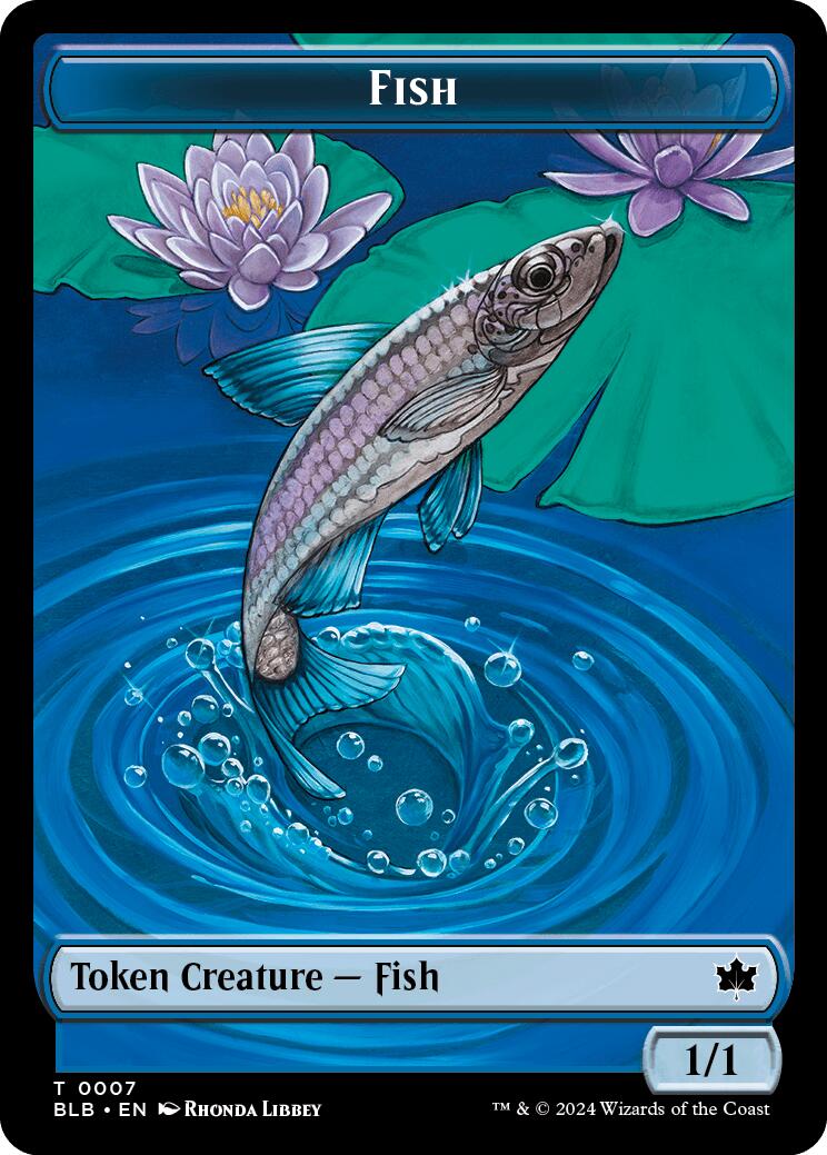 Bird (011) // Fish Double-Sided Token [Bloomburrow Commander Tokens] | Dumpster Cat Games