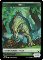 Cat // Beast (025) Double-Sided Token [Bloomburrow Commander Tokens] | Dumpster Cat Games