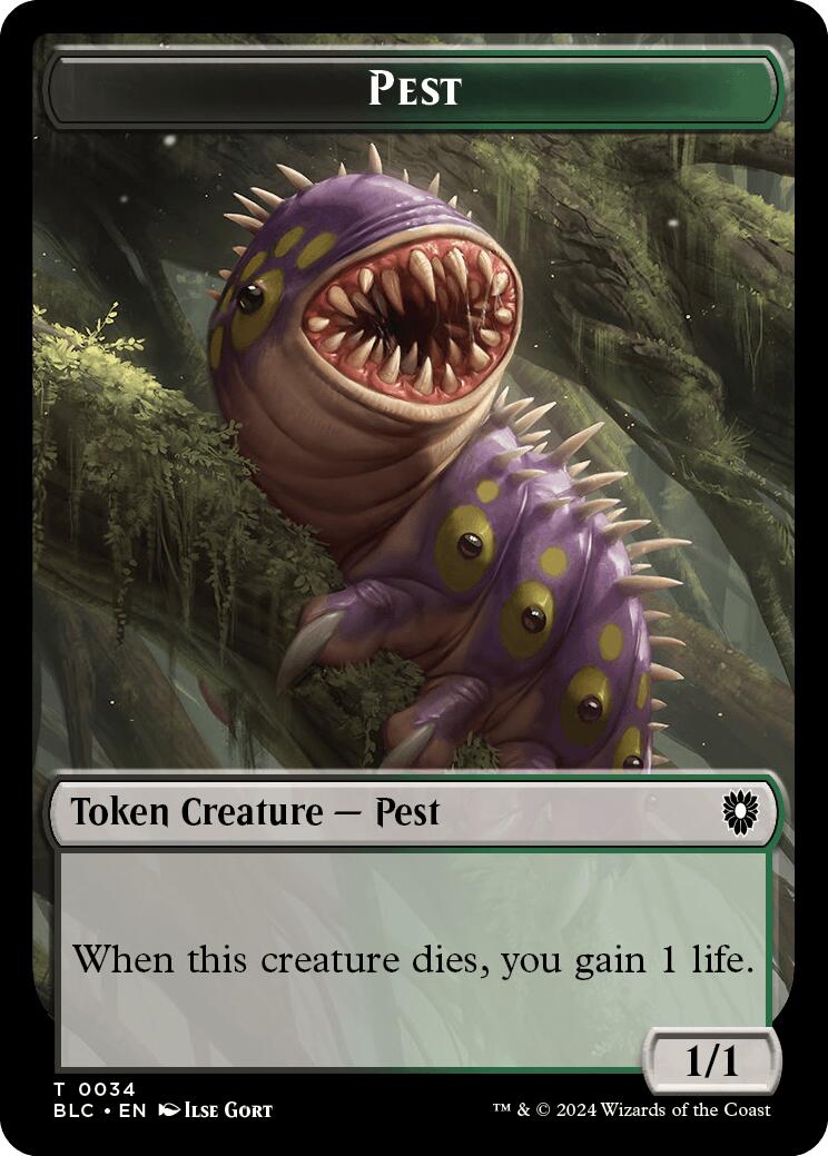 Pest // Shapeshifter Double-Sided Token [Bloomburrow Commander Tokens] | Dumpster Cat Games