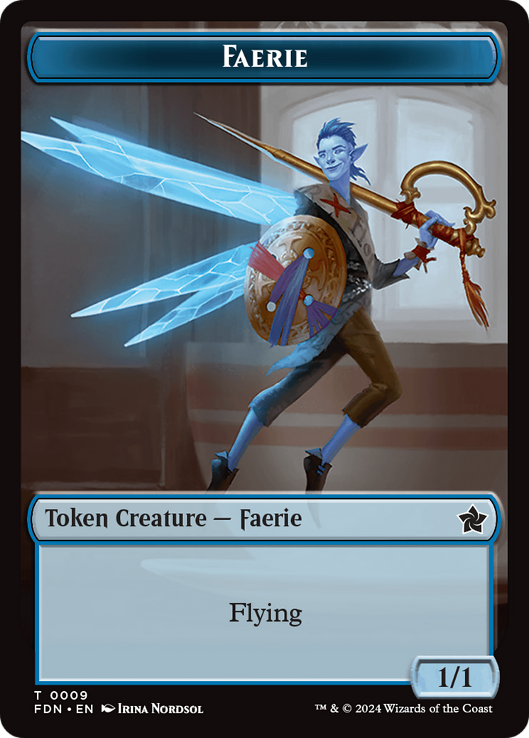 Soldier // Faerie Double-Sided Token [Foundations Tokens] | Dumpster Cat Games