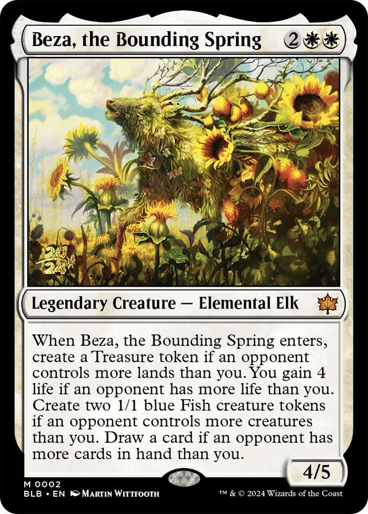 Beza, the Bounding Spring [Bloomburrow Prerelease Promos] | Dumpster Cat Games