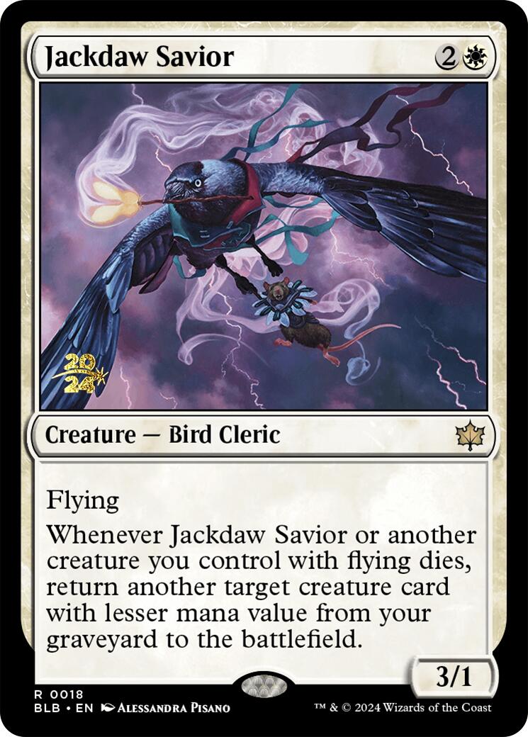 Jackdaw Savior [Bloomburrow Prerelease Promos] | Dumpster Cat Games