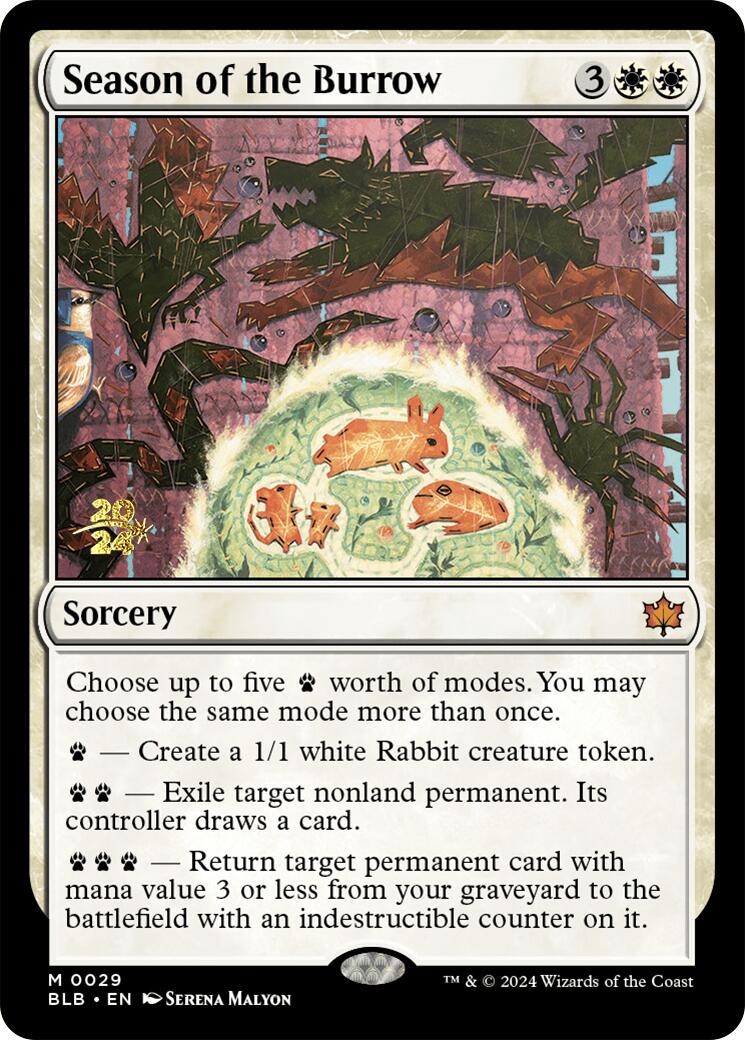 Season of the Burrow [Bloomburrow Prerelease Promos] | Dumpster Cat Games