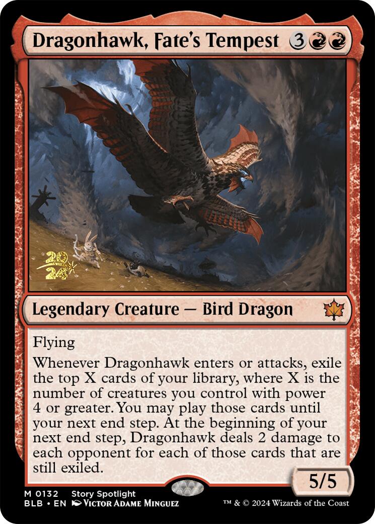 Dragonhawk, Fate's Tempest [Bloomburrow Prerelease Promos] | Dumpster Cat Games