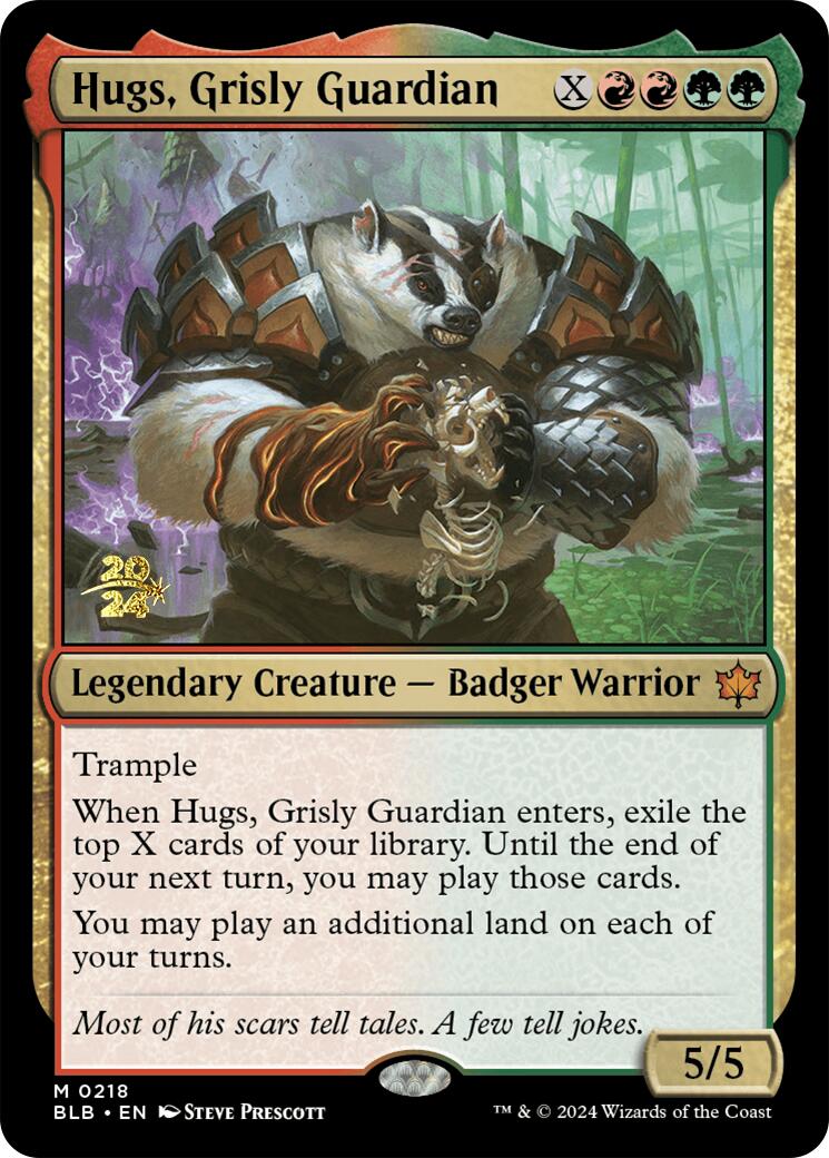 Hugs, Grisly Guardian [Bloomburrow Prerelease Promos] | Dumpster Cat Games