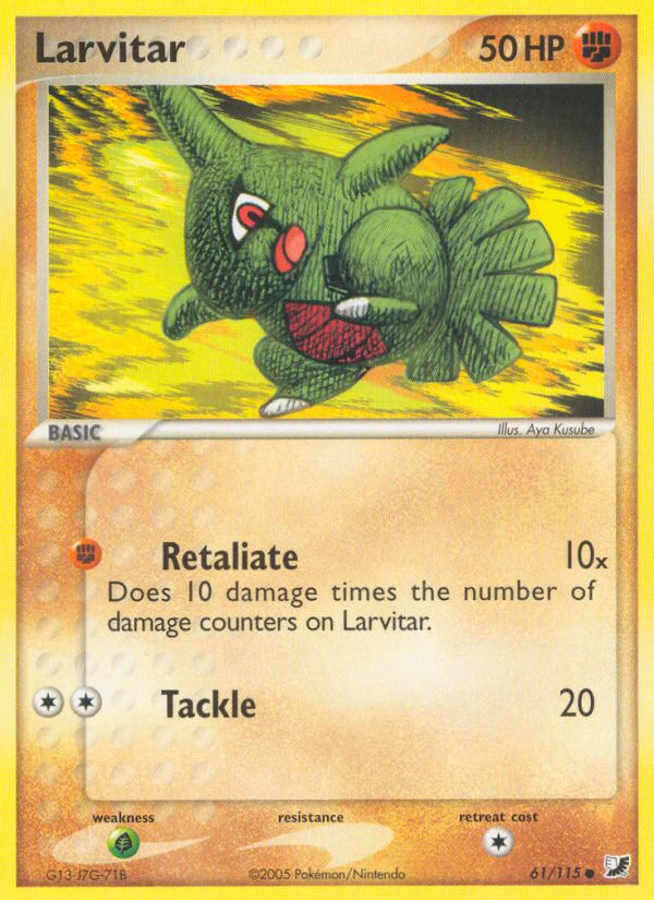 Larvitar (61/115) [EX: Unseen Forces] | Dumpster Cat Games