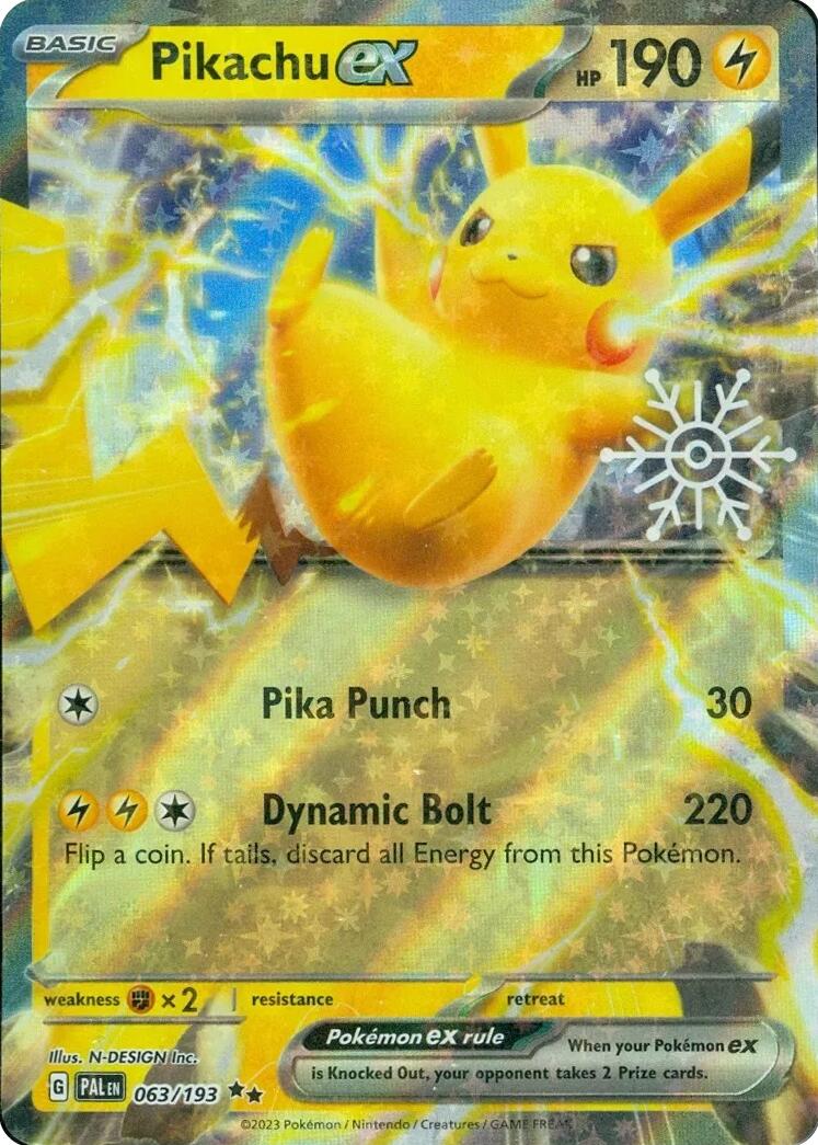 Pikachu ex (063/193) (Holiday Calendar) [Miscellaneous Cards] | Dumpster Cat Games