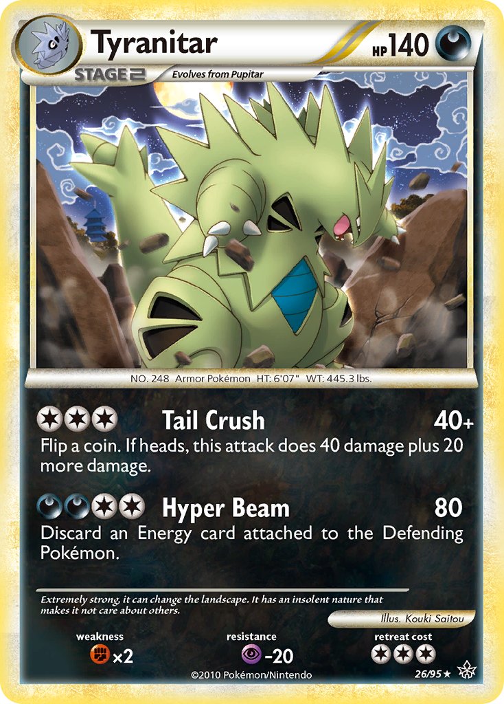 Tyranitar (26/95) (Theme Deck Exclusive) [HeartGold & SoulSilver: Unleashed] | Dumpster Cat Games