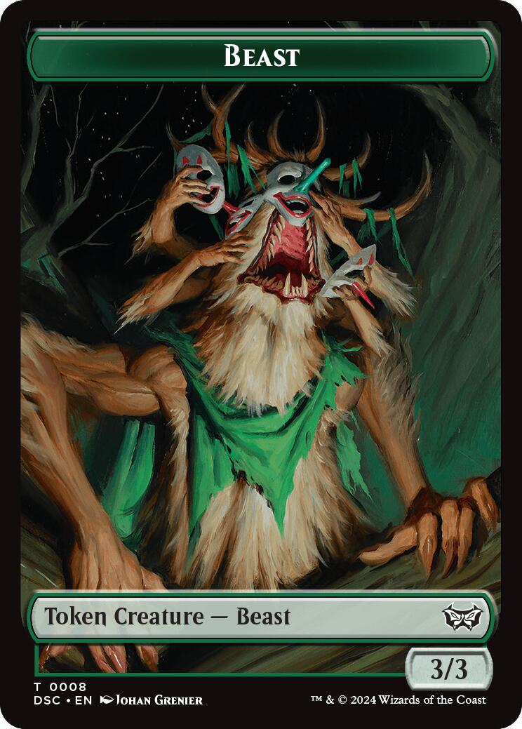 Beast // Scarecrow Double-Sided Token [Duskmourn: House of Horror Commander Tokens] | Dumpster Cat Games