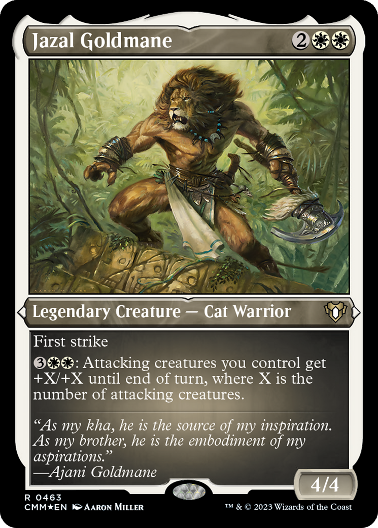 Jazal Goldmane (Foil Etched) [Commander Masters] | Dumpster Cat Games