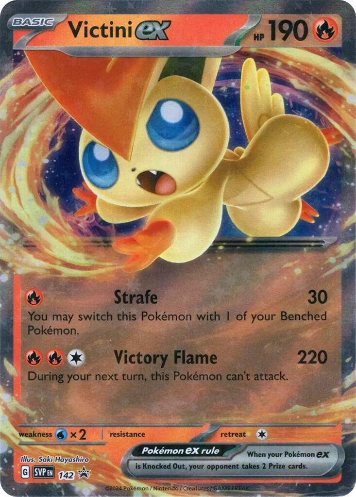 Victini ex (SVP142) [Scarlet & Violet: Black Star Promos] | Dumpster Cat Games