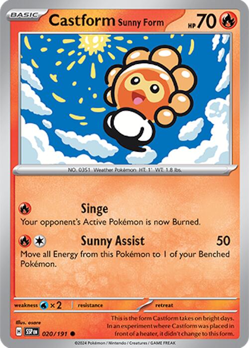 Castform Sunny Form (020/191) [Scarlet & Violet: Surging Sparks] | Dumpster Cat Games