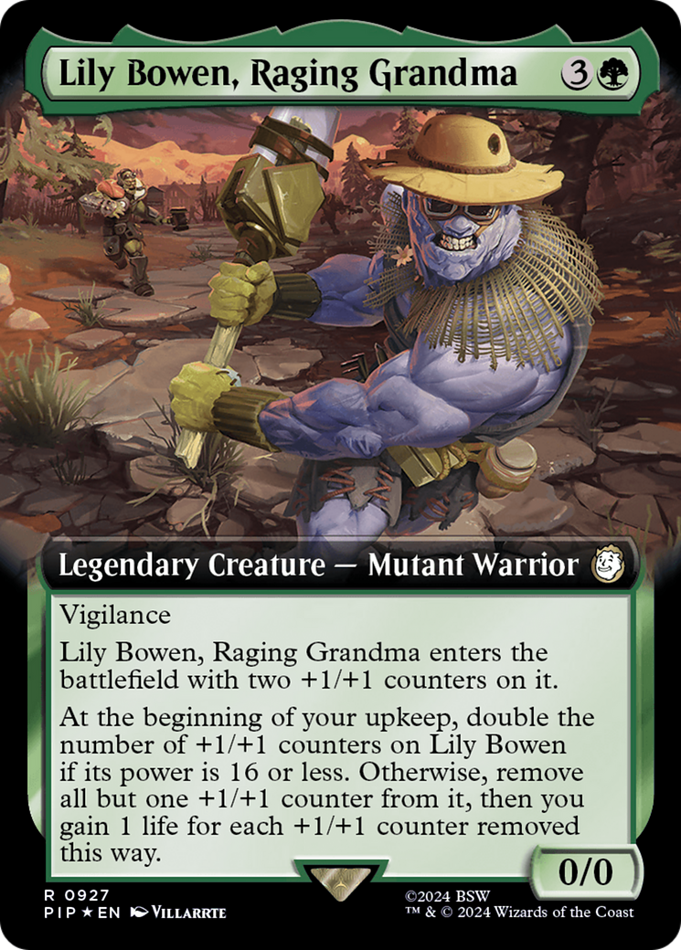 Lily Bowen, Raging Grandma (Extended Art) (Surge Foil) [Fallout] | Dumpster Cat Games