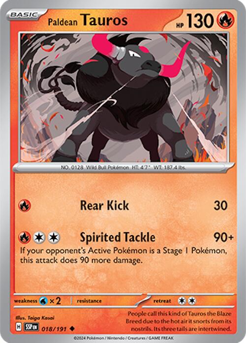 Paldean Tauros (018/191) [Scarlet & Violet: Surging Sparks] | Dumpster Cat Games