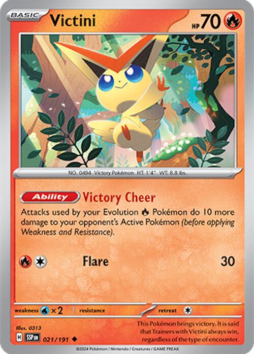 Victini (021/191) [Scarlet & Violet: Surging Sparks] | Dumpster Cat Games