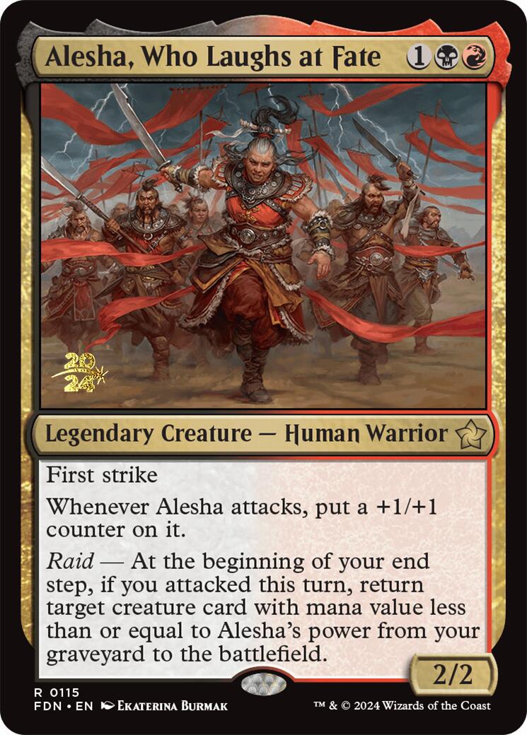 Alesha, Who Laughs at Fate [Foundations Prerelease Promos] | Dumpster Cat Games