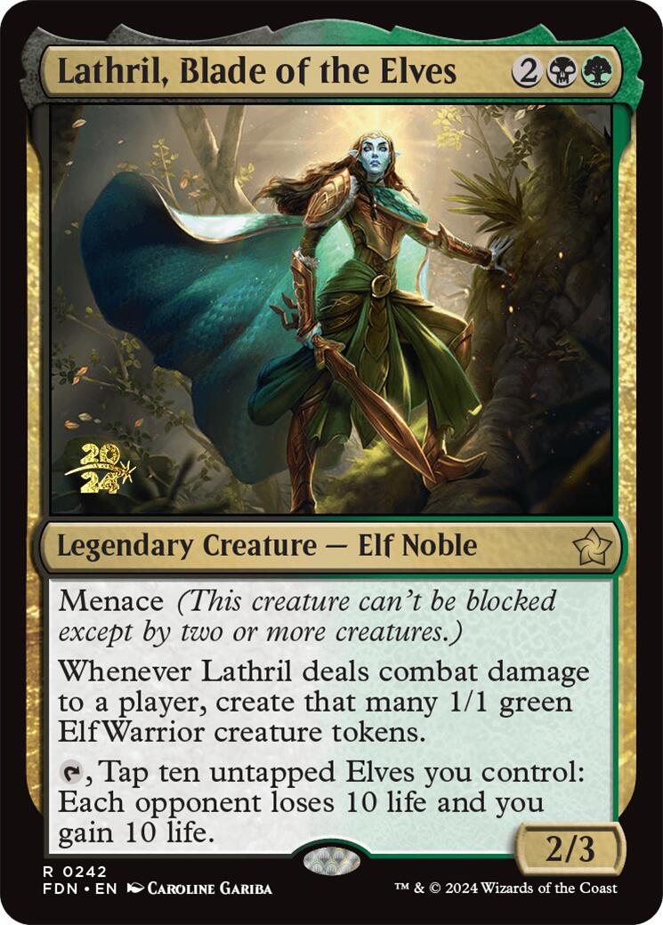 Lathril, Blade of the Elves [Foundations Prerelease Promos] | Dumpster Cat Games