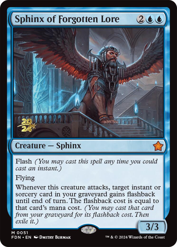 Sphinx of Forgotten Lore [Foundations Prerelease Promos] | Dumpster Cat Games