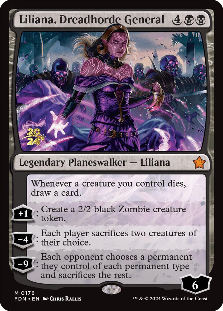 Liliana, Dreadhorde General [Foundations Prerelease Promos] | Dumpster Cat Games