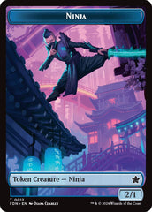 Emblem - Kaito, Cunning Infiltrator // Ninja Doubled-Sided Token [Foundations Tokens] | Dumpster Cat Games