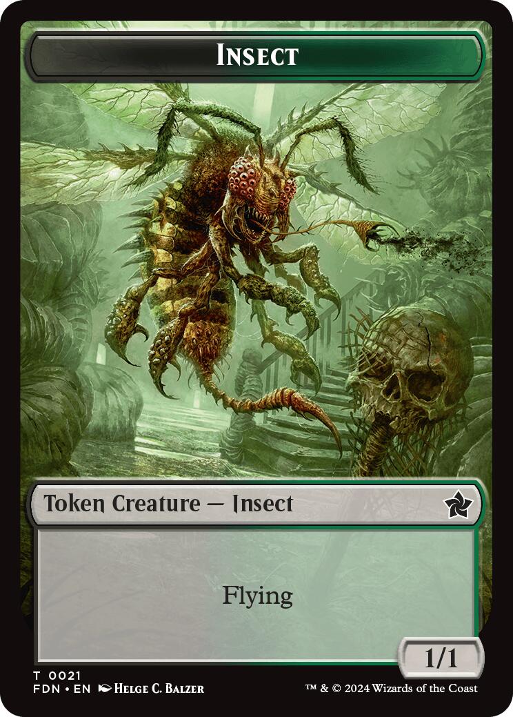 Goblin // Insect Doubled-Sided Token [Foundations Tokens] | Dumpster Cat Games