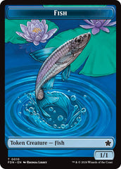 Faerie // Fish Doubled-Sided Token [Foundations Tokens] | Dumpster Cat Games