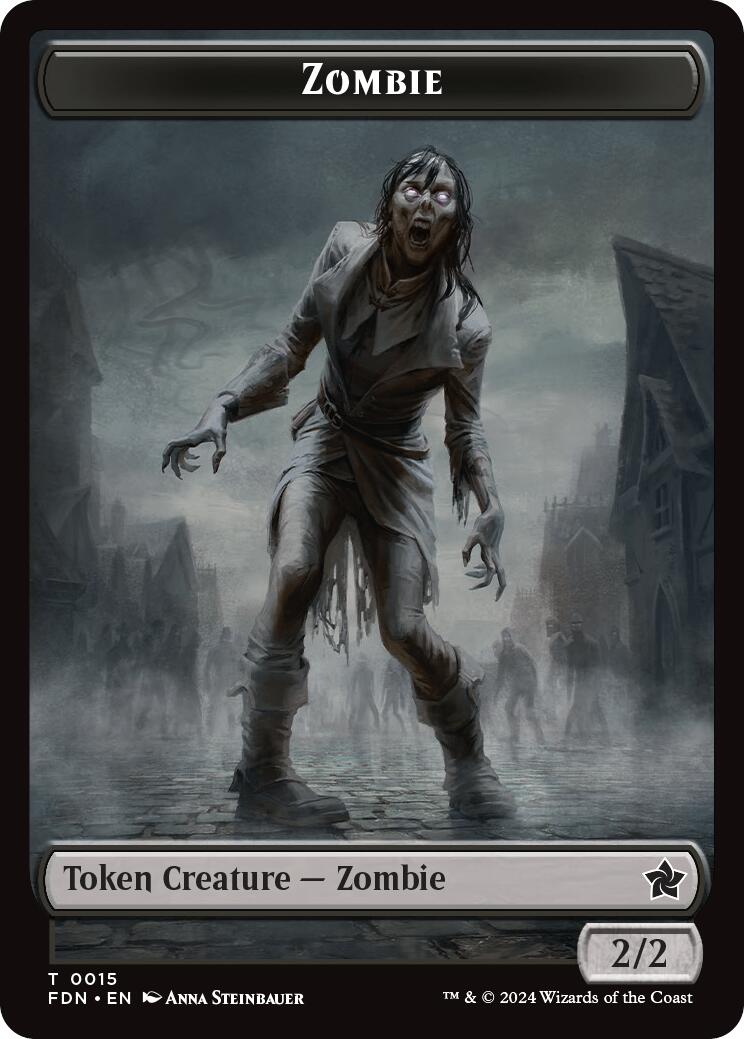 Goblin // Zombie Doubled-Sided Token [Foundations Tokens] | Dumpster Cat Games