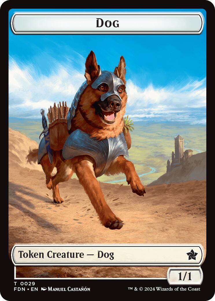 Dog // Beast (0033) Double-Sided Token [Foundations Tokens] | Dumpster Cat Games