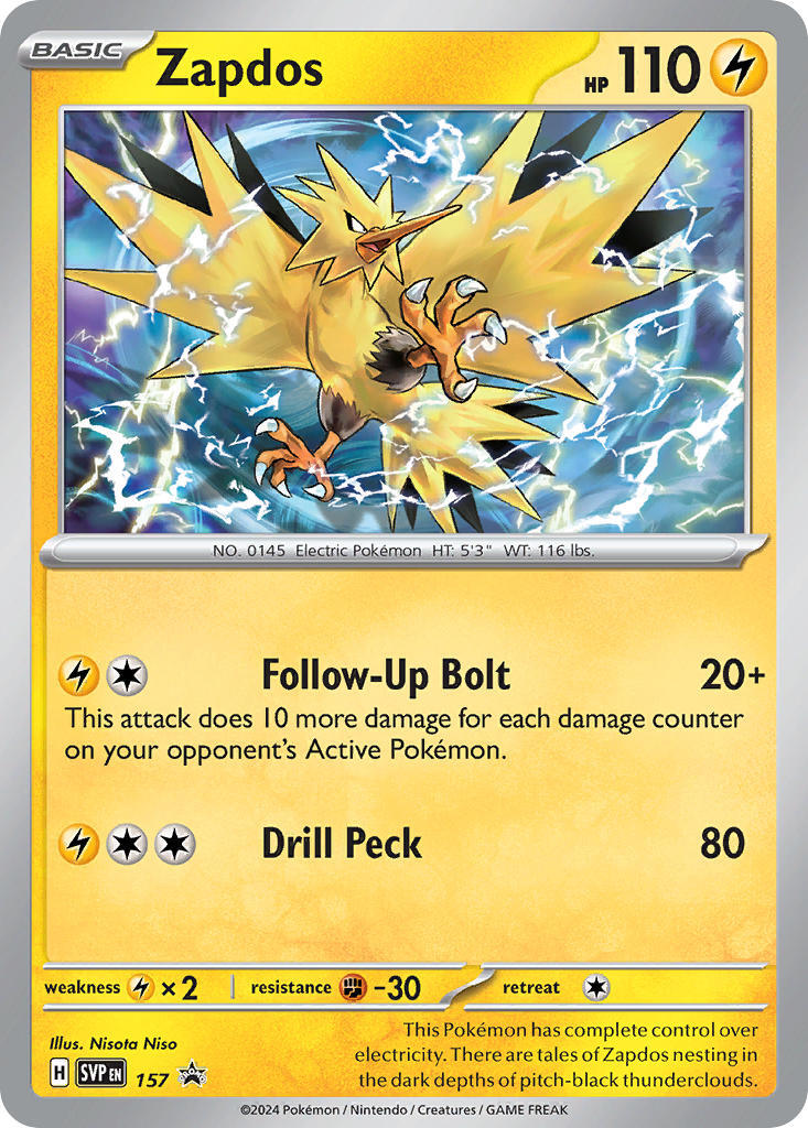 Zapdos (157) [Scarlet & Violet: Black Star Promos] | Dumpster Cat Games