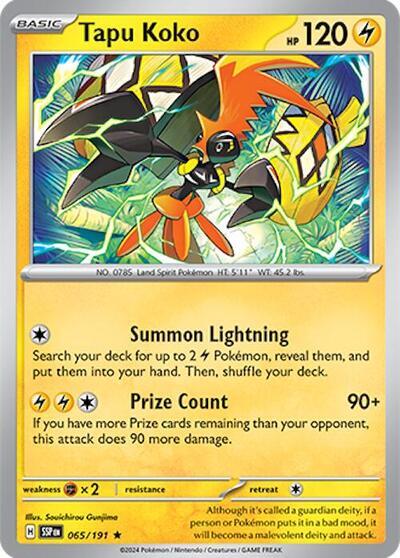 Tapu Koko (065/191) (Deck Exclusives) [Scarlet & Violet: Surging Sparks] | Dumpster Cat Games