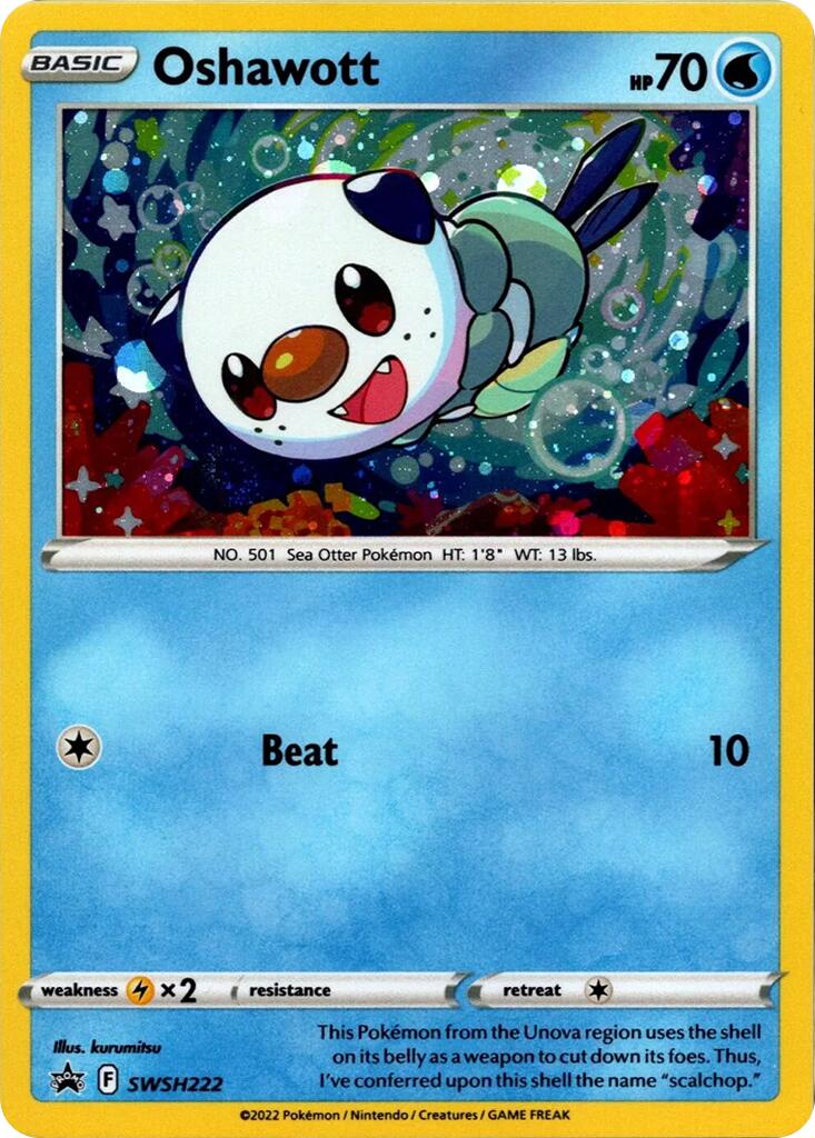 Oshawott (SWSH222) (Cosmo Holo) [Sword & Shield: Black Star Promos] | Dumpster Cat Games