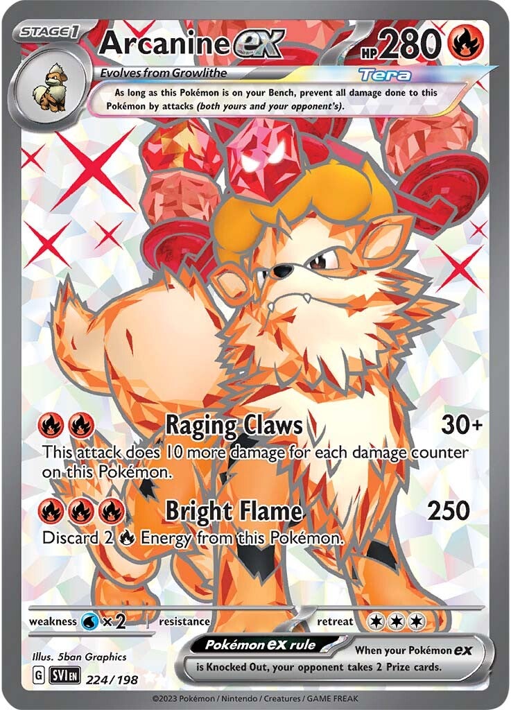 Arcanine ex (224/198) [Scarlet & Violet: Base Set] | Dumpster Cat Games