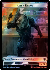 Alien Rhino // Mutant Double-Sided Token (Surge Foil) [Doctor Who Tokens] | Dumpster Cat Games