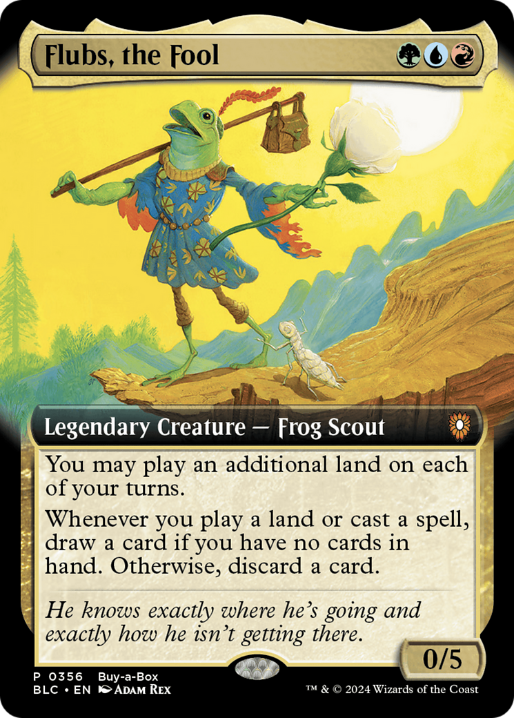 Flubs, the Fool (Buy-A-Box) (Extended Art) [Bloomburrow Promos] | Dumpster Cat Games