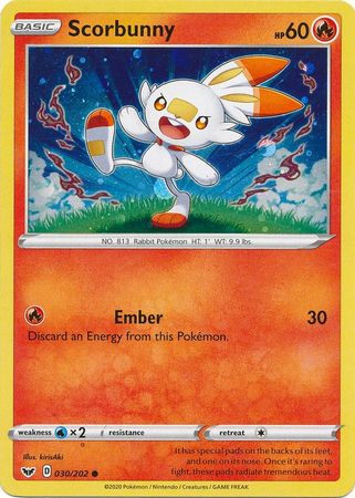 Scorbunny (030/202) (Cosmos Holo) [Sword & Shield: Base Set] | Dumpster Cat Games