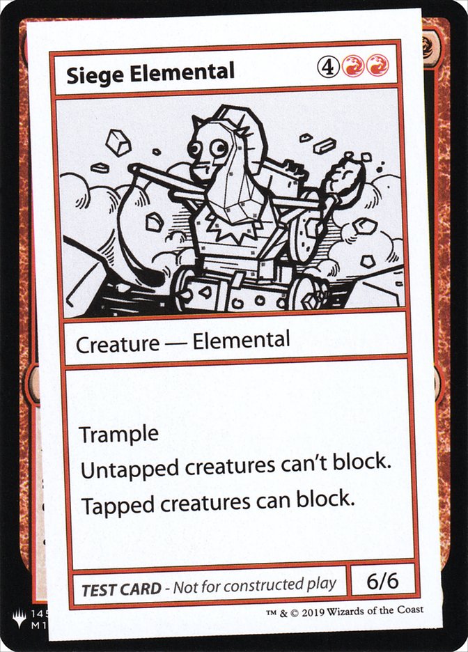 Siege Elemental [Mystery Booster Playtest Cards] | Dumpster Cat Games