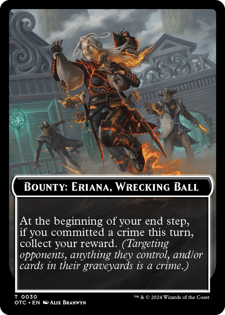 Bounty: Eriana, Wrecking Ball // Bounty Rules Double-Sided Token [Outlaws of Thunder Junction Commander Tokens] | Dumpster Cat Games