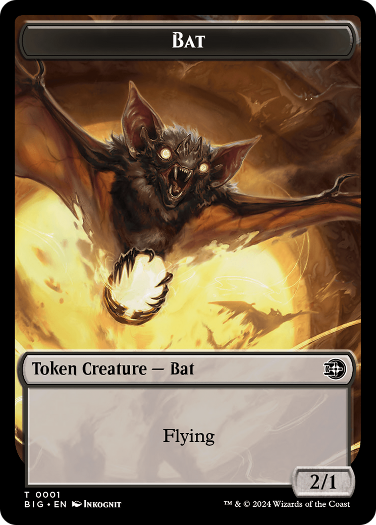 Mercenary // Bat Double-Sided Token [Outlaws of Thunder Junction Tokens] | Dumpster Cat Games