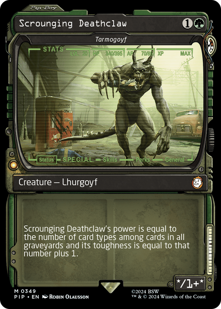 Scrounging Deathclaw - Tarmogoyf (Showcase) [Fallout] | Dumpster Cat Games